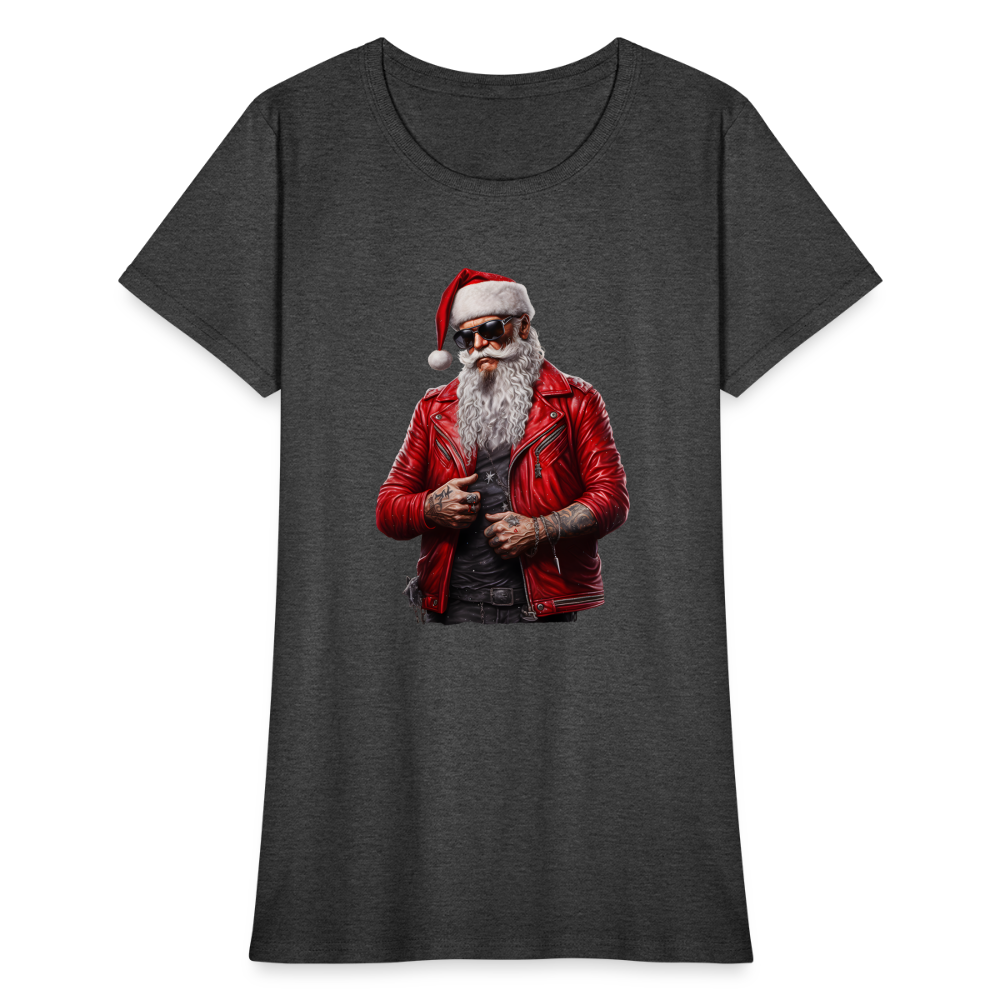 Santa Claus Rock Star Sunglasses Women's T-Shirt - heather black