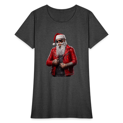 Santa Claus Rock Star Sunglasses Women's T-Shirt - heather black