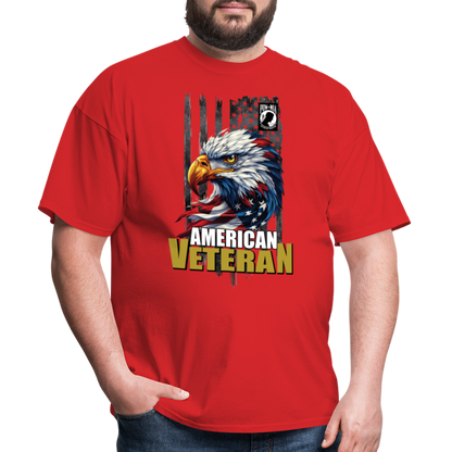 American Veteran Bald Eagle Flag Design Unisex Classic T-Shirt - red