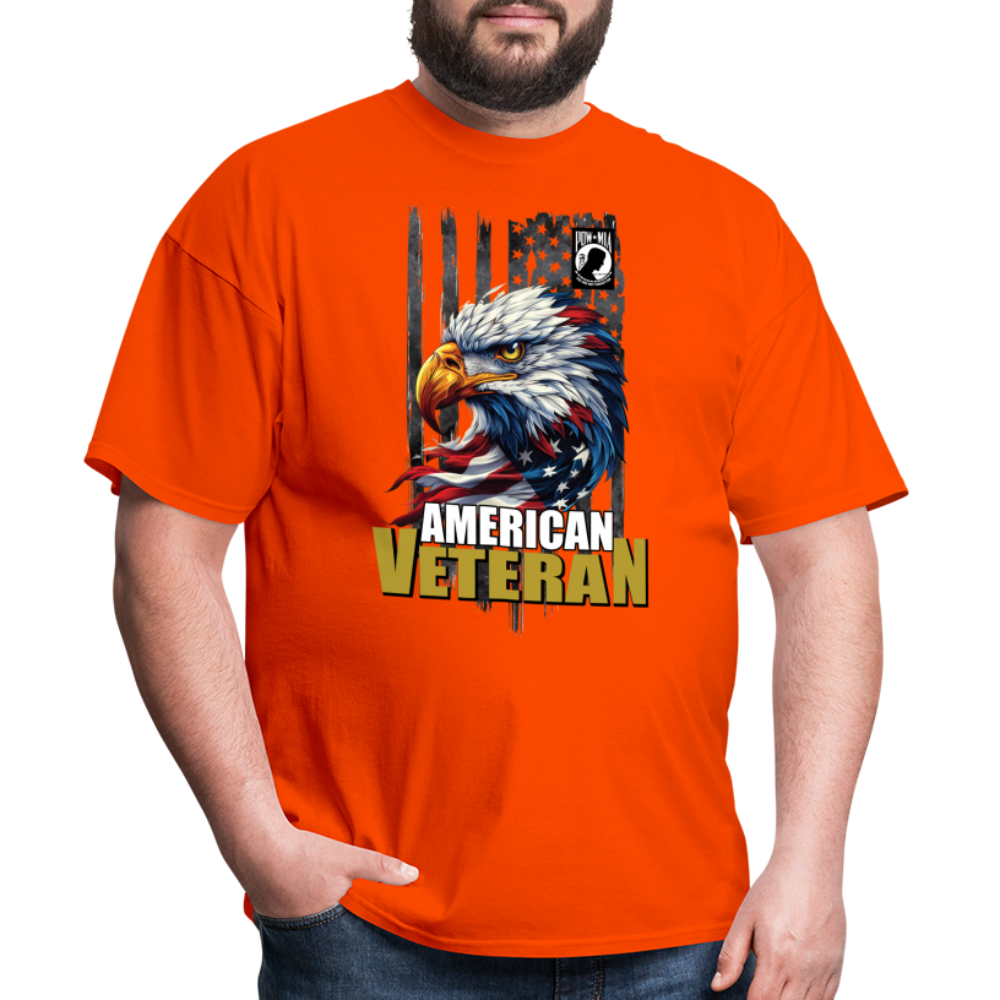 American Veteran Bald Eagle Flag Design Unisex Classic T-Shirt - orange