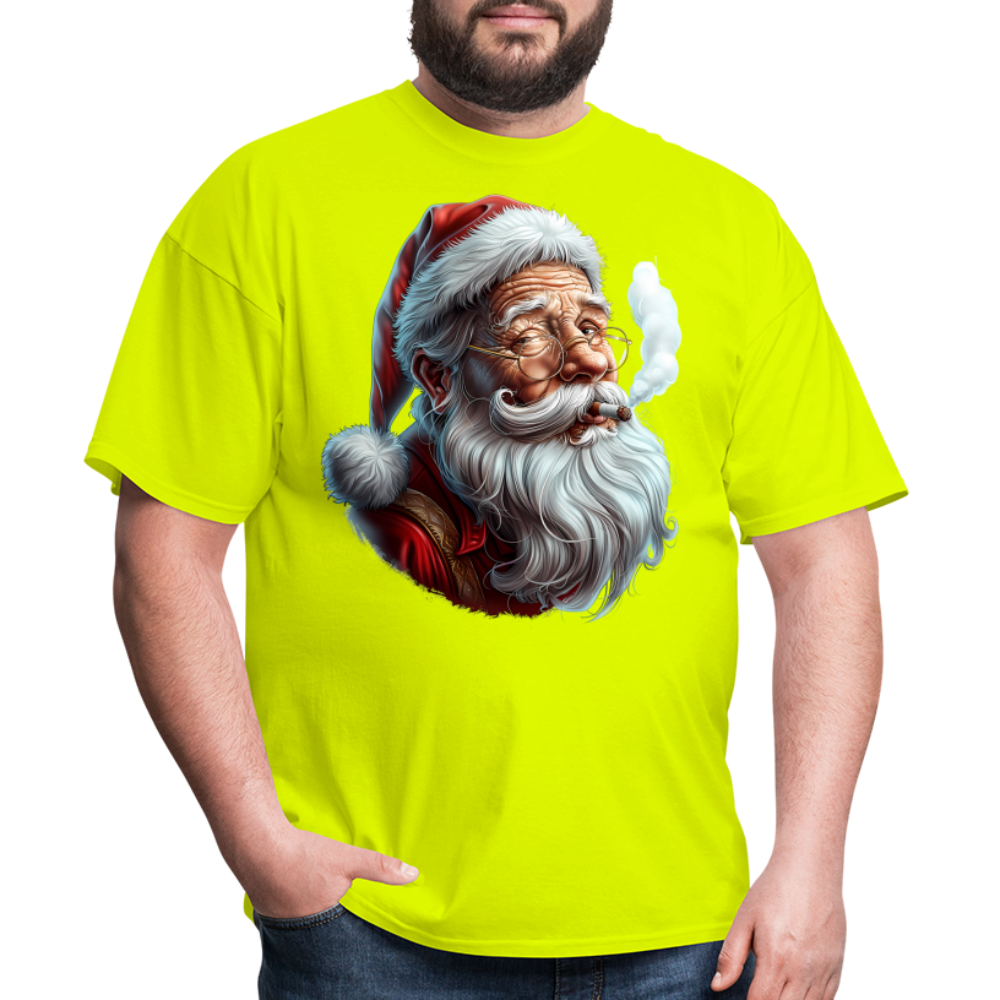 Bad Santa Smoking (Design H) Unisex Classic T-Shirt - safety green