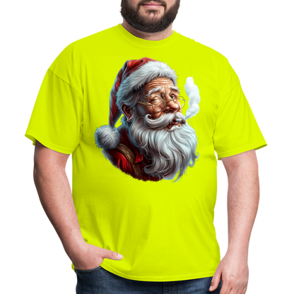 Bad Santa Smoking (Design H) Unisex Classic T-Shirt - safety green