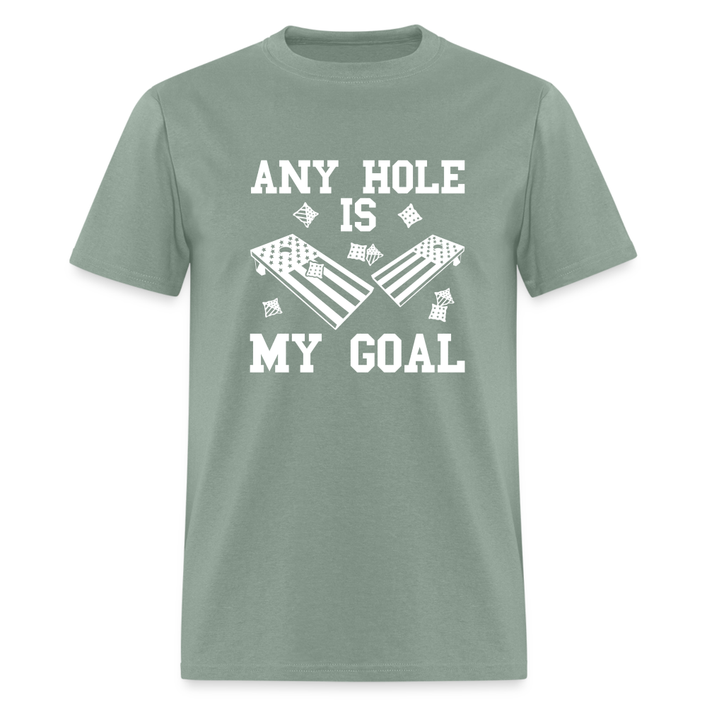Any Hole is My Goal Cornhole Unisex Classic T-Shirt - sage