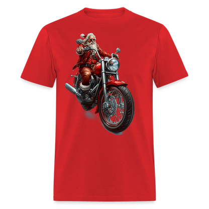 Bad Santa Motorcycle Unisex Classic T-Shirt - red
