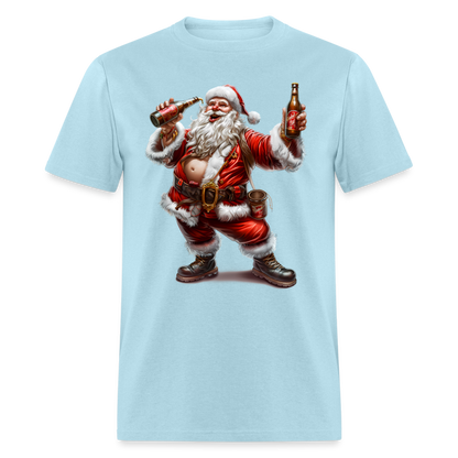 Bad Santa Drinking (Design A) Unisex Classic T-Shirt - powder blue