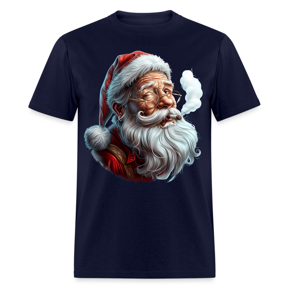 Bad Santa Smoking (Design H) Unisex Classic T-Shirt - navy