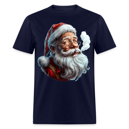 Bad Santa Smoking (Design H) Unisex Classic T-Shirt - navy