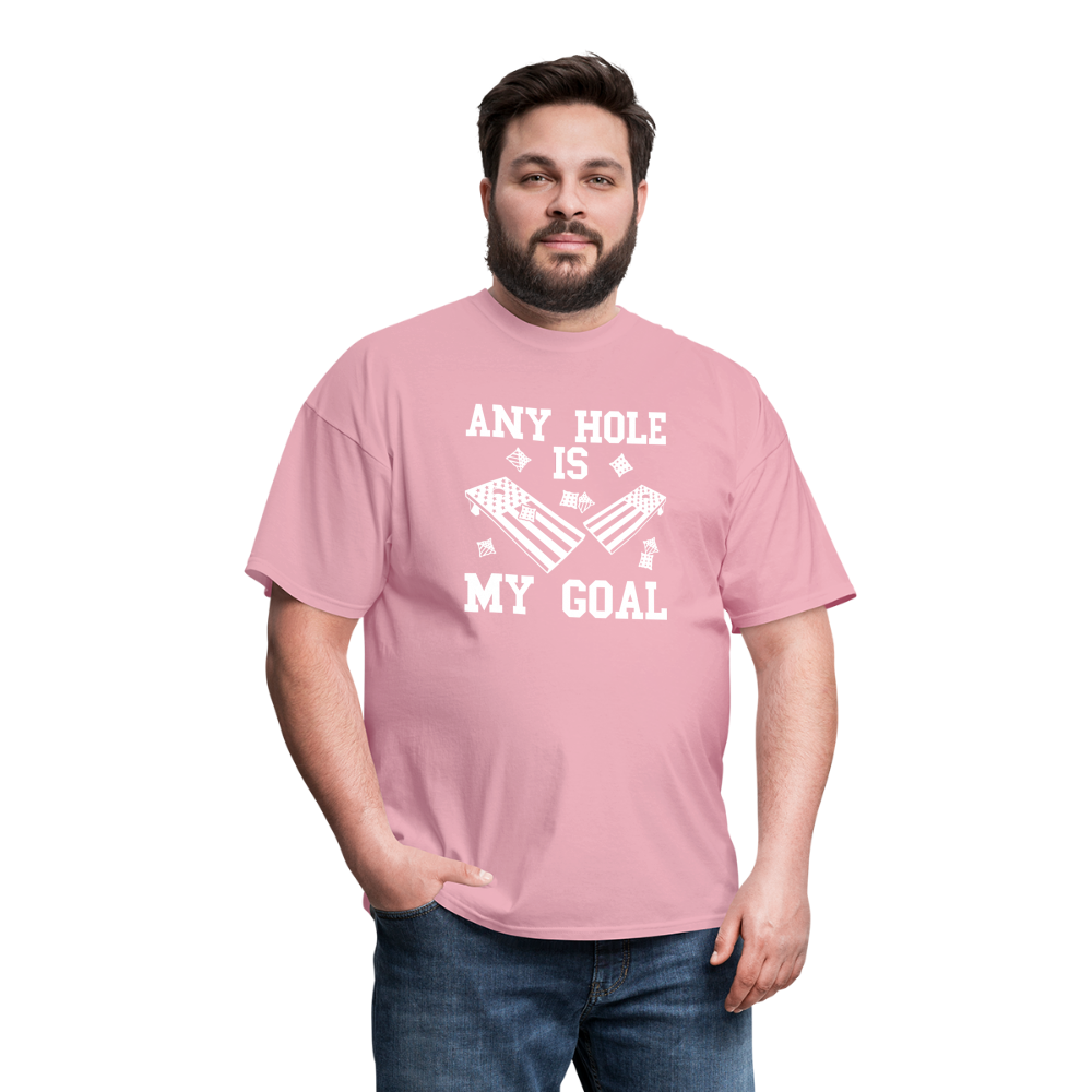 Any Hole is My Goal Cornhole Unisex Classic T-Shirt - pink