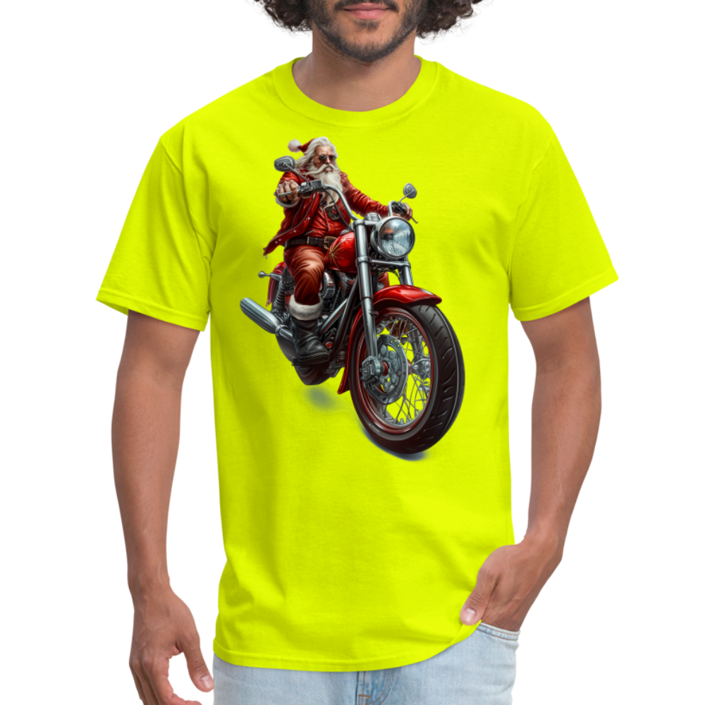 Bad Santa Motorcycle Unisex Classic T-Shirt - safety green