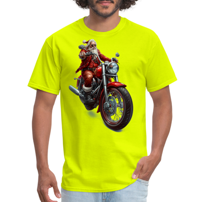 Bad Santa Motorcycle Unisex Classic T-Shirt - safety green