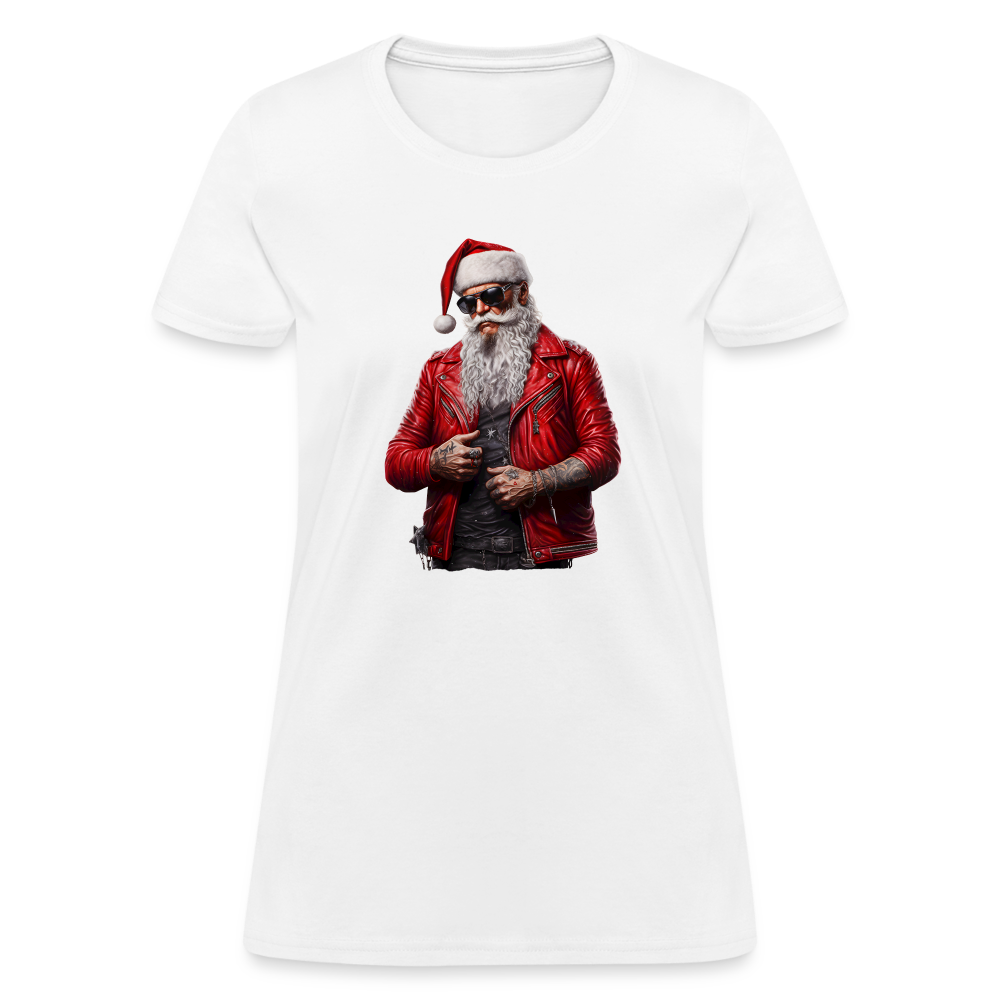 Santa Claus Rock Star Sunglasses Women's T-Shirt - white
