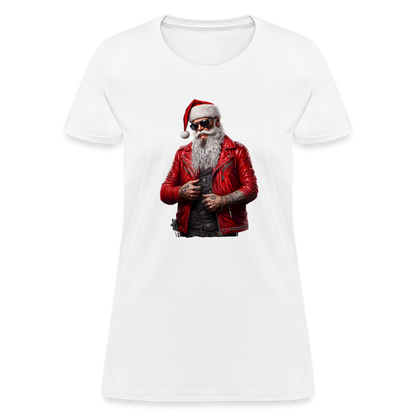 Santa Claus Rock Star Sunglasses Women's T-Shirt - white