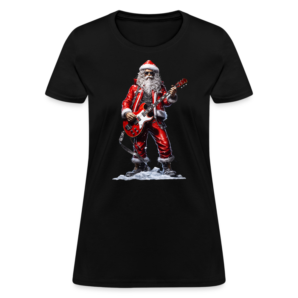 Santa Claus Rock Star Women's T-Shirt - black