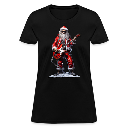 Santa Claus Rock Star Women's T-Shirt - black