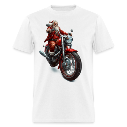 Bad Santa Motorcycle Unisex Classic T-Shirt - white
