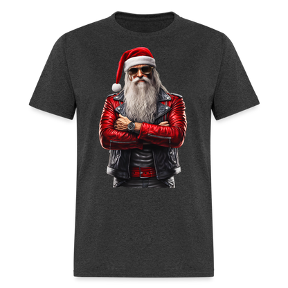 Bad Rock n Roll Santa Claus Unisex Classic T-Shirt - heather black