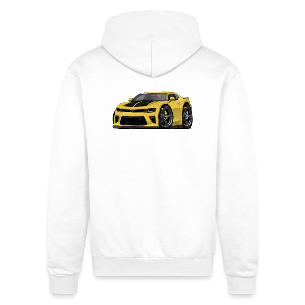 5th Generation Yellow Camaro Champion Unisex Powerblend Hoodie - white