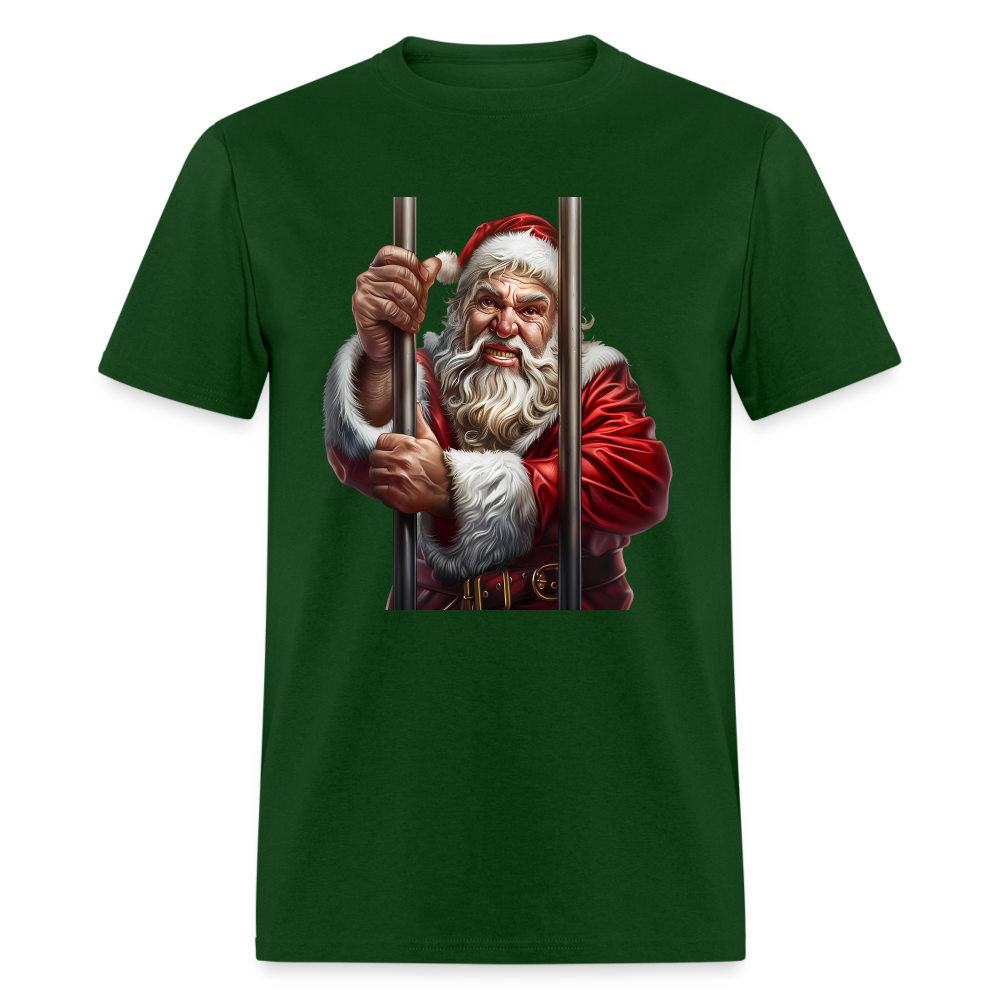 Bad Santa in Jail (Design F) Unisex Classic T-Shirt - forest green