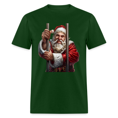 Bad Santa in Jail (Design F) Unisex Classic T-Shirt - forest green
