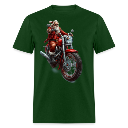 Bad Santa Motorcycle Unisex Classic T-Shirt - forest green
