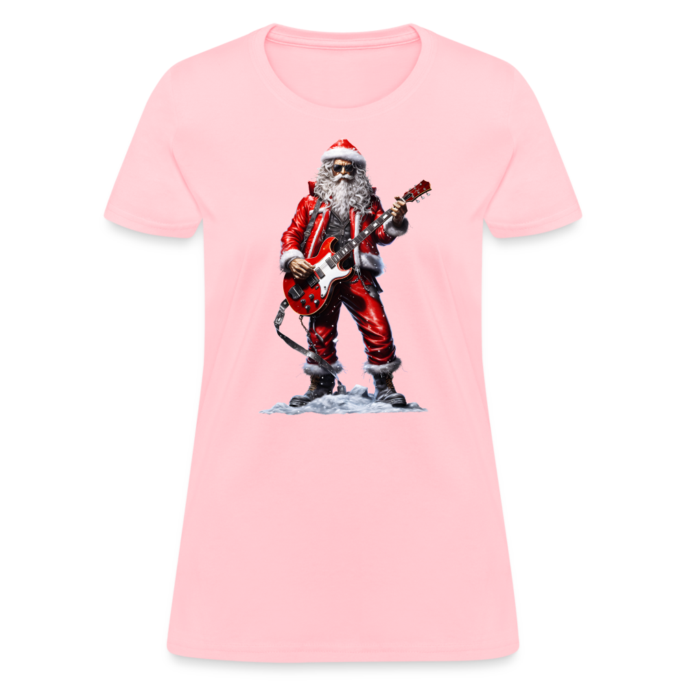 Santa Claus Rock Star Women's T-Shirt - pink
