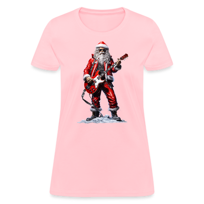 Santa Claus Rock Star Women's T-Shirt - pink