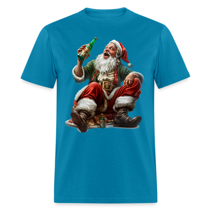 Drunk Bad Santa Unisex Classic T-Shirt - turquoise