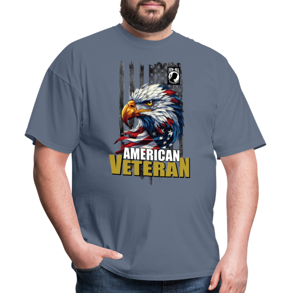 American Veteran Bald Eagle Flag Design Unisex Classic T-Shirt - denim