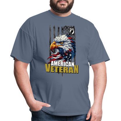American Veteran Bald Eagle Flag Design Unisex Classic T-Shirt - denim