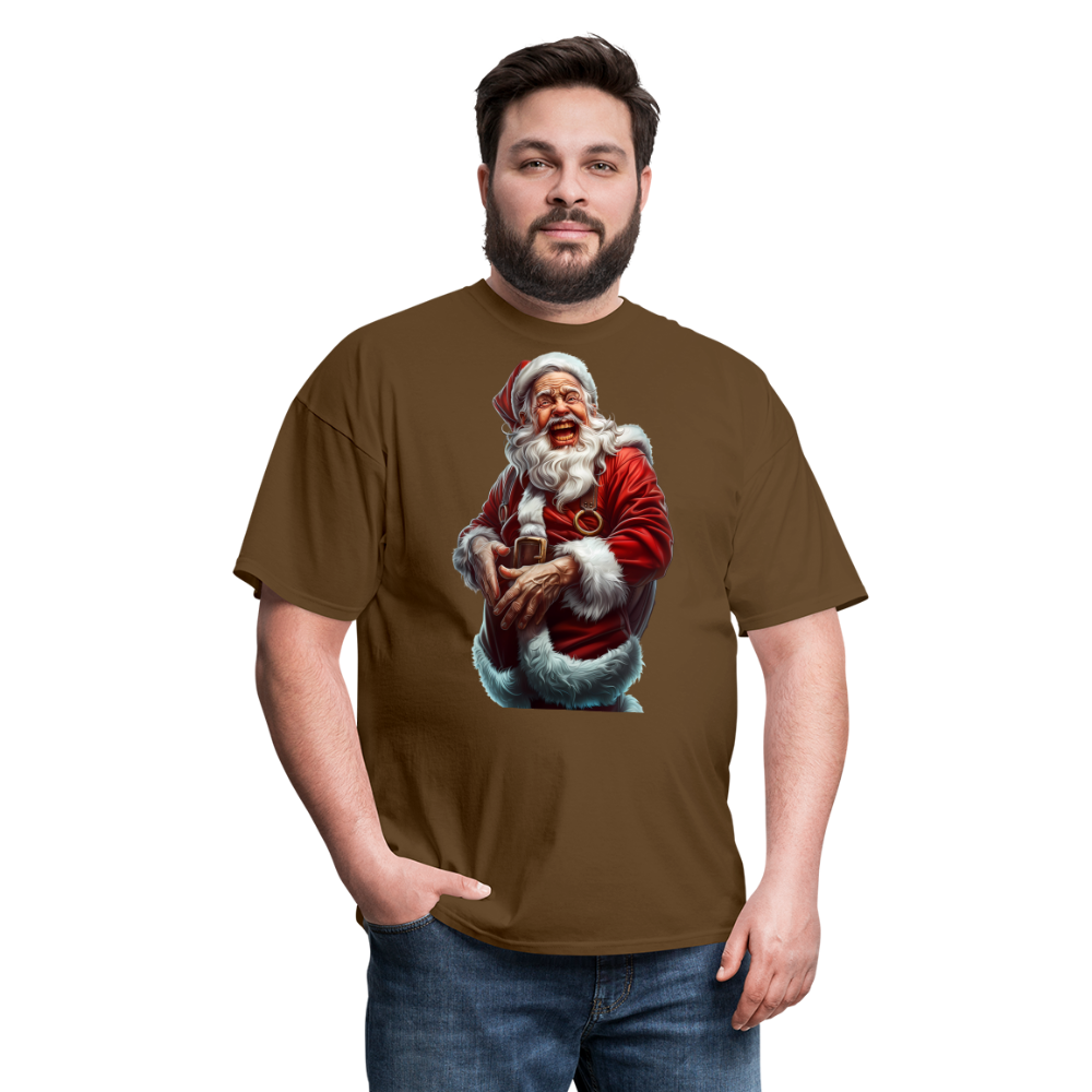 Maniac Bad Santa Laughing Unisex Classic T-Shirt - brown