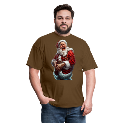 Maniac Bad Santa Laughing Unisex Classic T-Shirt - brown