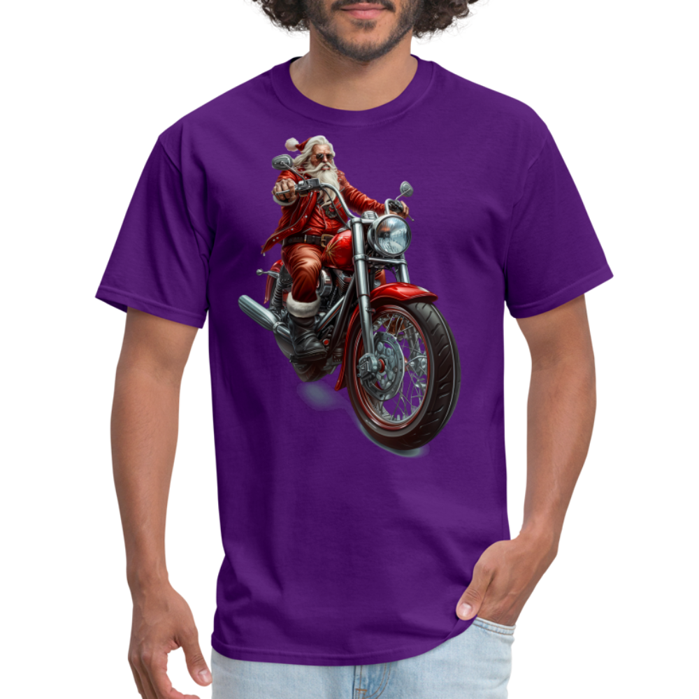Bad Santa Motorcycle Unisex Classic T-Shirt - purple