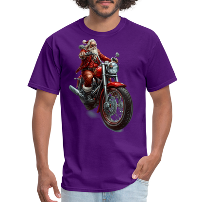 Bad Santa Motorcycle Unisex Classic T-Shirt - purple