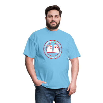 Hitting Holes and Crushing Souls Cornhole Unisex Classic T-Shirt - aquatic blue