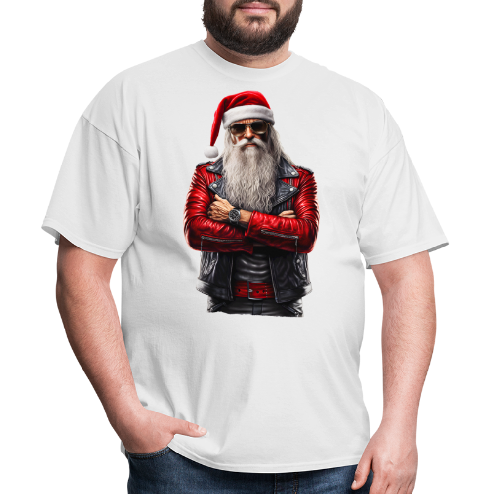Bad Rock n Roll Santa Claus Unisex Classic T-Shirt - white