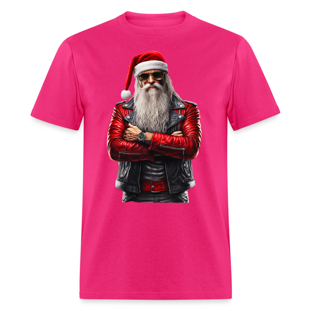 Bad Rock n Roll Santa Claus Unisex Classic T-Shirt - fuchsia