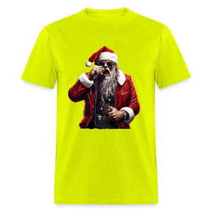 Santa Claus Singing Unisex Classic T-Shirt - safety green