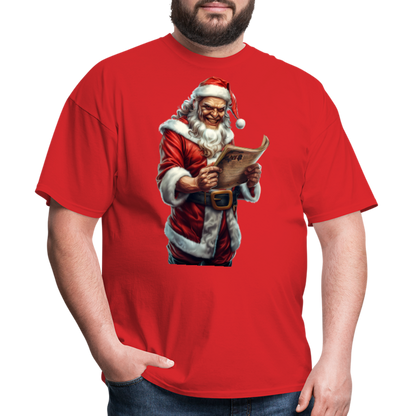 Bad Santa Naughty List Unisex Classic T-Shirt - red