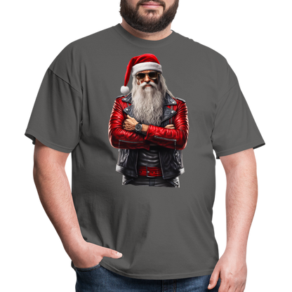 Bad Rock n Roll Santa Claus Unisex Classic T-Shirt - charcoal