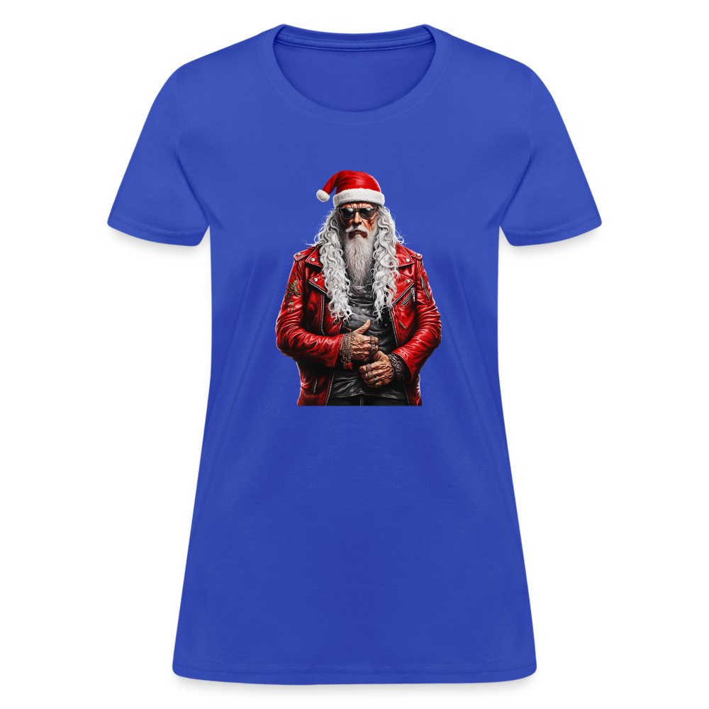 Santa Claus Rock Star in Sunglasses Women's T-Shirt - royal blue