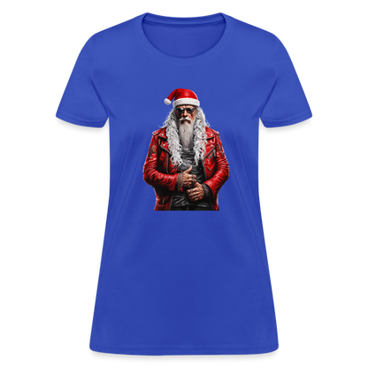 Santa Claus Rock Star in Sunglasses Women's T-Shirt - royal blue