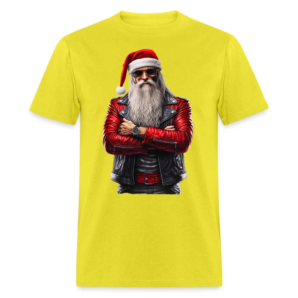 Bad Rock n Roll Santa Claus Unisex Classic T-Shirt - yellow