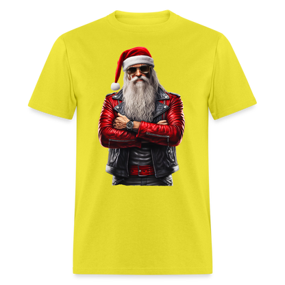 Bad Rock n Roll Santa Claus Unisex Classic T-Shirt - yellow