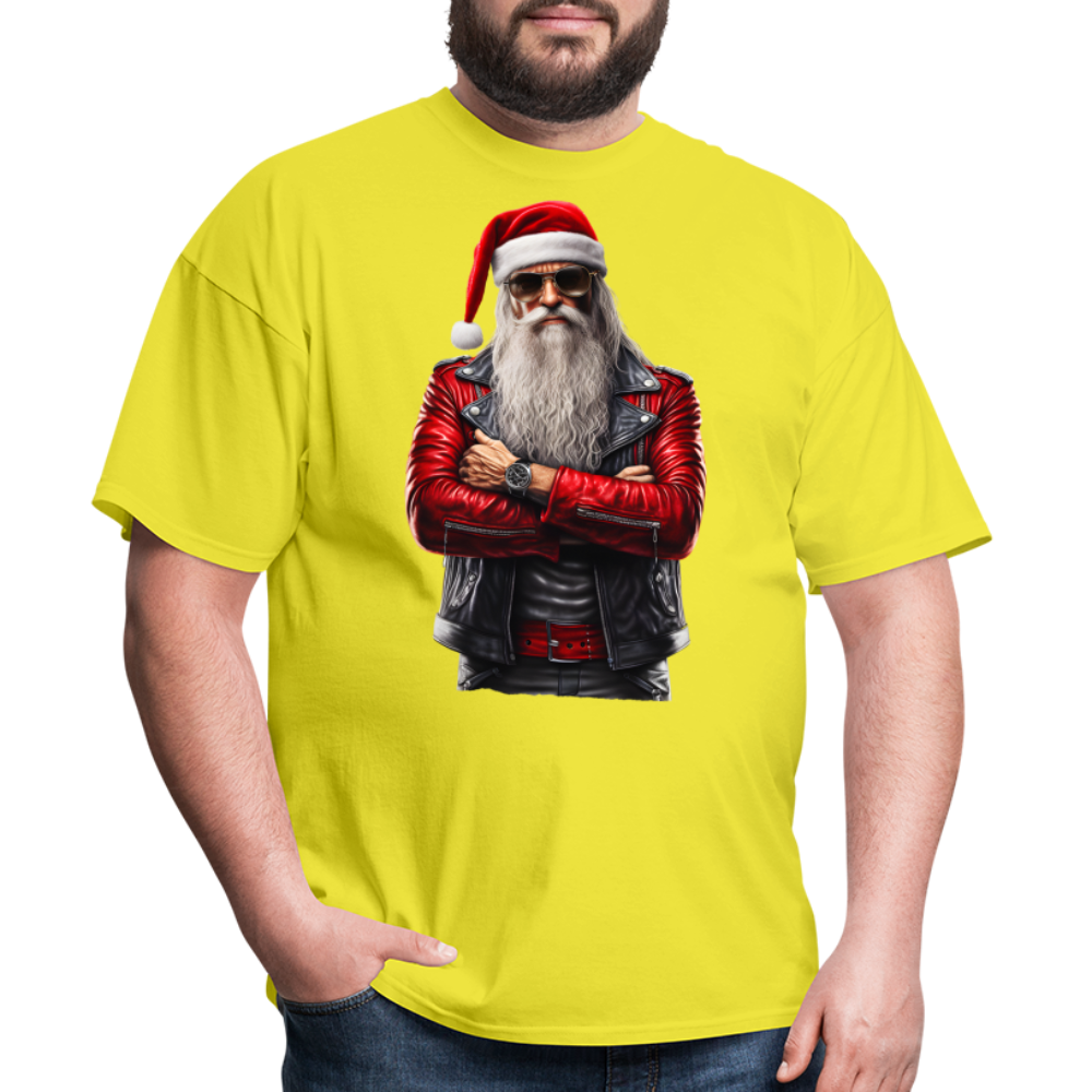 Bad Rock n Roll Santa Claus Unisex Classic T-Shirt - yellow
