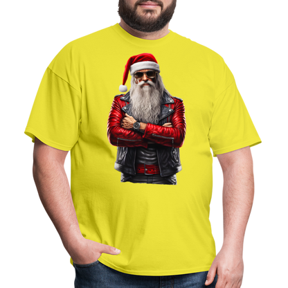 Bad Rock n Roll Santa Claus Unisex Classic T-Shirt - yellow