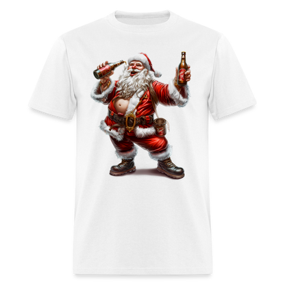 Bad Santa Drinking (Design A) Unisex Classic T-Shirt - white