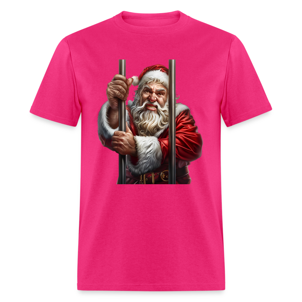 Bad Santa in Jail (Design F) Unisex Classic T-Shirt - fuchsia