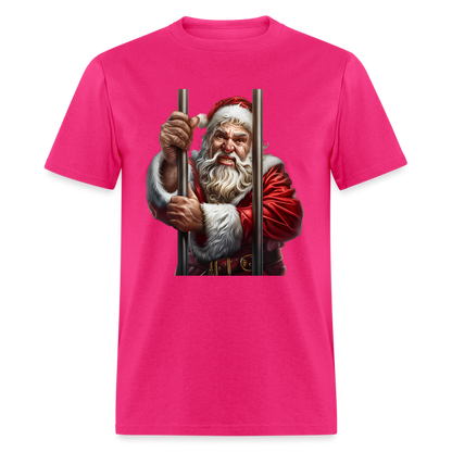 Bad Santa in Jail (Design F) Unisex Classic T-Shirt - fuchsia