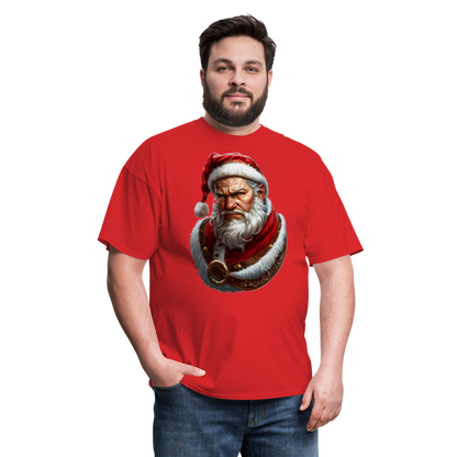 Grumpy Bad Angry Santa Unisex Classic T-Shirt - red