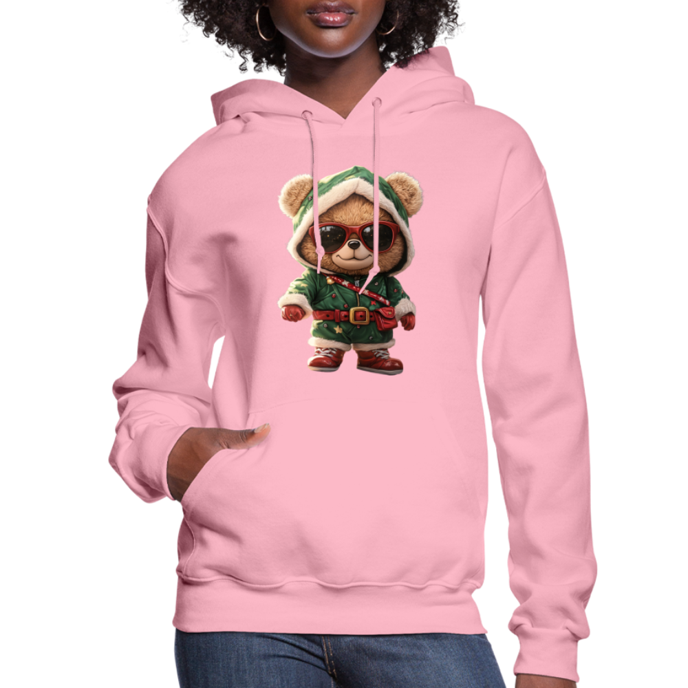 Hooded Gangster Teddy Bear (Design A) Women's Hoodie - classic pink